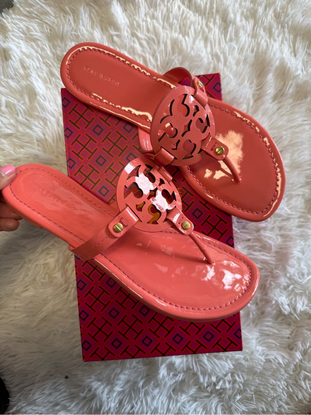 Authentic Tory Burch Coral Miller Sandals